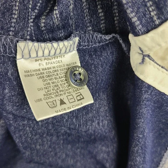Bobby Jones Polo Shirt Mens Large Blue Striped Performance‎ Collection EC - Picture 9 of 13